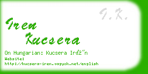 iren kucsera business card